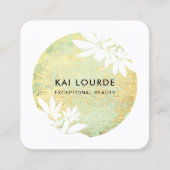 Carte de visite de Carré Abstrait Gold Green (Devant)