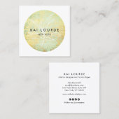 Carte de visite de Carré Abstrait Gold Green (Devant / Derrière)