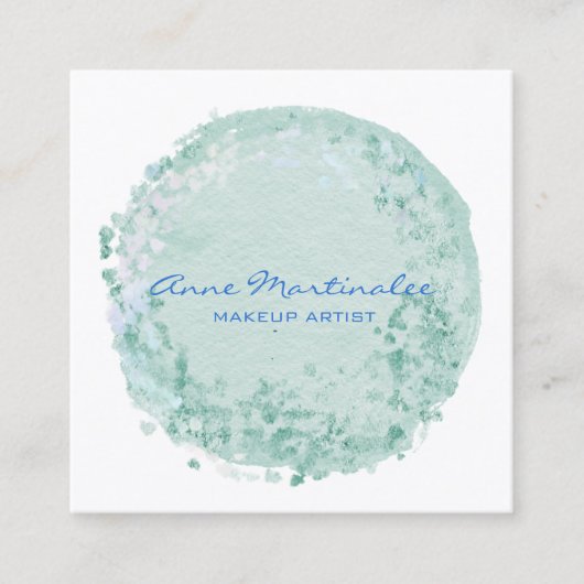 Carte de visite de Carré Cercle Abstrait bleu (Devant)