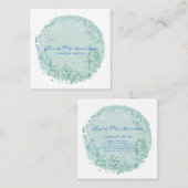 Carte de visite de Carré Cercle Abstrait bleu (Devant / Derrière)