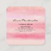 Carte de visite de Carré d'aquarelle rose Abstrait (Dos)