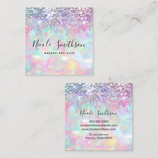 carte de visite de carré de conception opale de fa (Devant / Derrière)