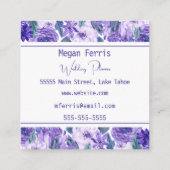 Carte de visite de Carré de couleur violet peint (Dos)