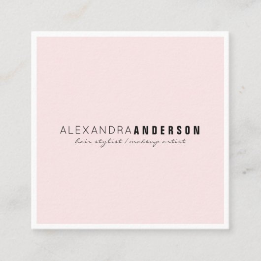 Carte de visite de Carré de frontière rose-blanc m (Devant)