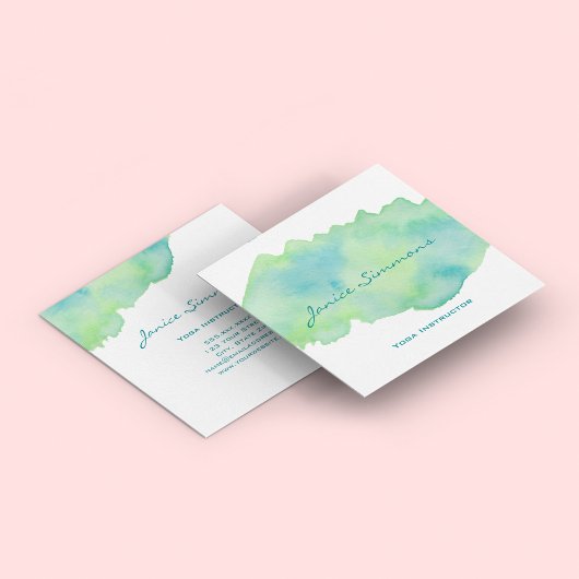 Carte de visite de Carré de lavage bleu vert d'eau