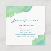 Carte de visite de Carré de lavage bleu vert d'eau (Dos)