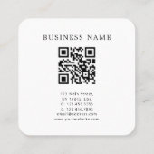 Carte de visite de Carré de logo minimal du code Q (Dos)