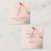 Carte de visite de Carré de monogramme rose Abstra (Devant / Derrière)