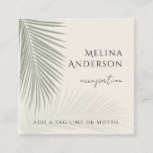 Carte de visite de Carré de palme tropicale QR Cod (Devant)