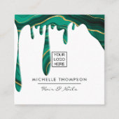 Carte de visite de Carré de séchage d'âge vert et  (Devant)