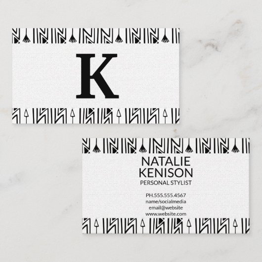 Carte de visite de Carré Motif Boho élégant (Devant / Derrière)