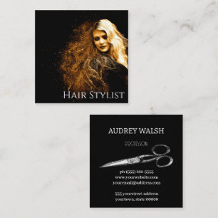 Carte de visite de carré noir simple Vintag