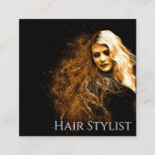 Carte de visite de carré noir simple Vintag (Devant)