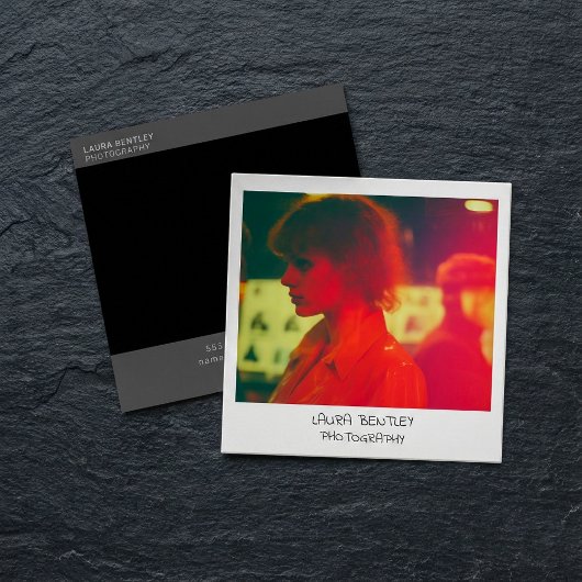 Carte de visite de carré photo instantané de style