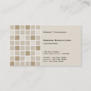 Carte de visite de carreaux Brown