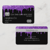 Carte de visite de carte de crédit pourpre Parties (Devant / Derrière)