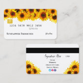 Carte de visite de carte de crédit Sunflower (Devant / Derrière)