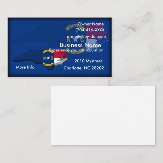 Carte de visite de carte de drapeau de la Caroline (Devant / Derrière)