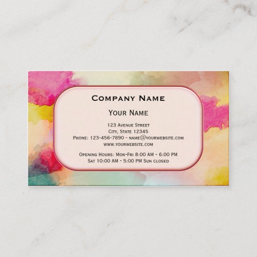 Carte de visite de carte de fidélité artistique co (Dos)