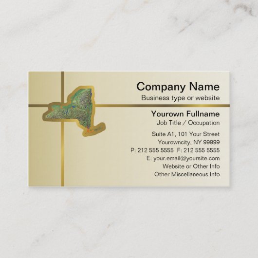 Carte de visite de carte de New York (Devant)