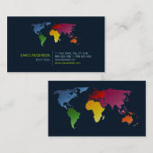 Carte de visite de carte du monde (Devant / Derrière)
