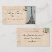 Carte de visite de carte postale de Paris (Devant / Derrière)