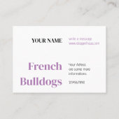 Carte de visite de cartes de visite Bulldog (Dos)