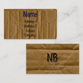 Carte de visite de carton (Devant / Derrière)