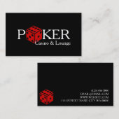 Carte de visite de casino Red Dice Poker (Devant / Derrière)