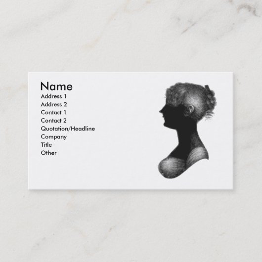 Carte de visite de Cassandra Austen (Devant)