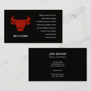 Carte de visite de catering avec logo vintage rust