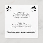 Carte de visite De Catterie Personnalisable Avec M (Dos)