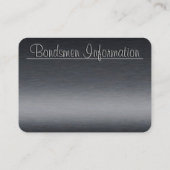 Carte de visite de cautionnement élégant à la queu (Dos)