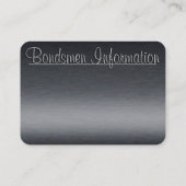 Carte de visite de cautionnement élégant à la queu (Dos)