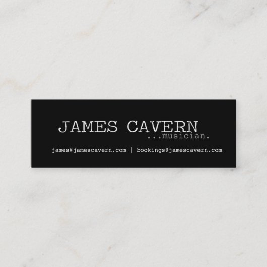 Carte de visite de caverne de James (Devant)