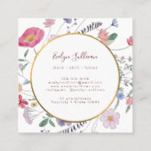 Carte de visite de cercle or fleur sauvage frais (Dos)