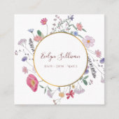 Carte de visite de cercle or fleur sauvage frais (Devant)