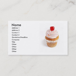 Carte de visite de cerise de petit gâteau
