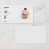 Carte de visite de cerise de petit gâteau (Devant / Derrière)