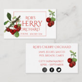 Carte de visite de cerises d'aquarelle (Devant / Derrière)