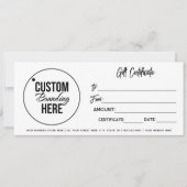 Carte de visite de certificat cadeau moderne avec  (Devant)