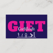 Carte de visite de certificat cadeau pour le soin (Devant)