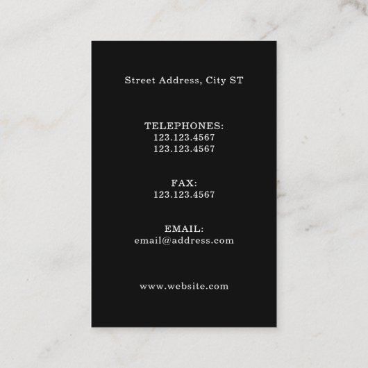 Carte de visite de certification à la recherche de (Dos)