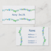 Carte de visite de chaîne de fleurs (Devant / Derrière)