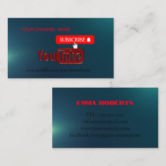 Carte de visite de chaîne Youtube, Youtubeur
