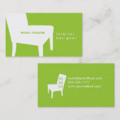 Carte de visite de chaise de vert de chaux (Devant / Derrière)
