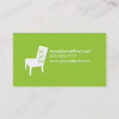 Carte de visite de chaise de vert de chaux (Dos)