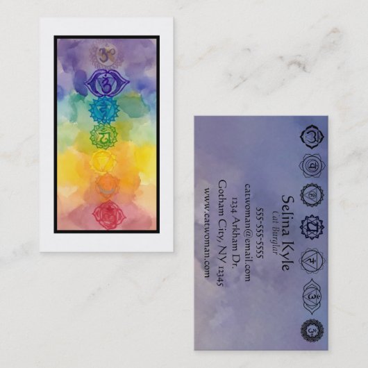 Carte de visite de Chakras (Devant / Derrière)
