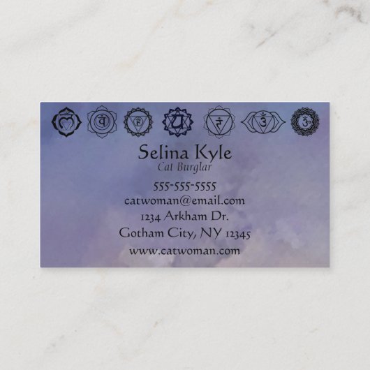 Carte de visite de Chakras (Dos)