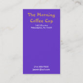 Carte de visite de Chambre de tasse de café du (Dos)
